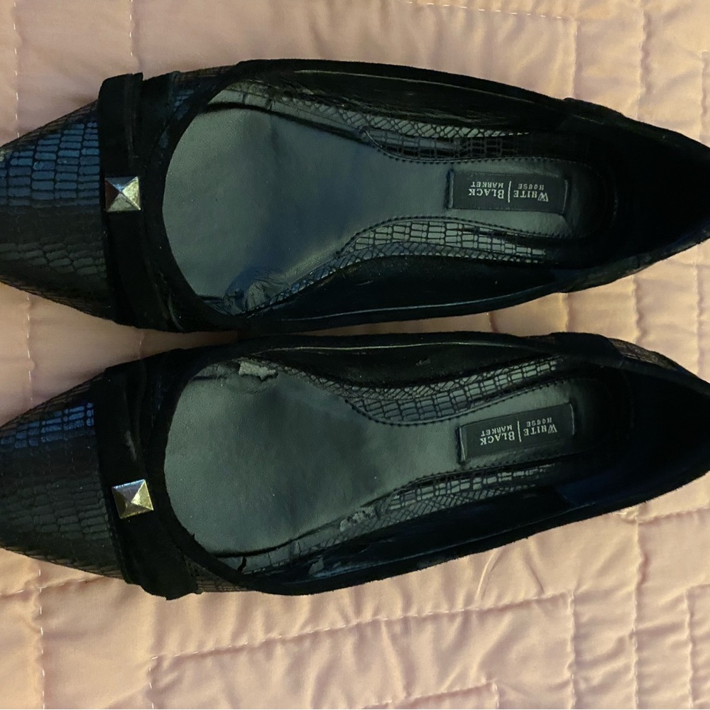 White House Black Market Black Textured Flats